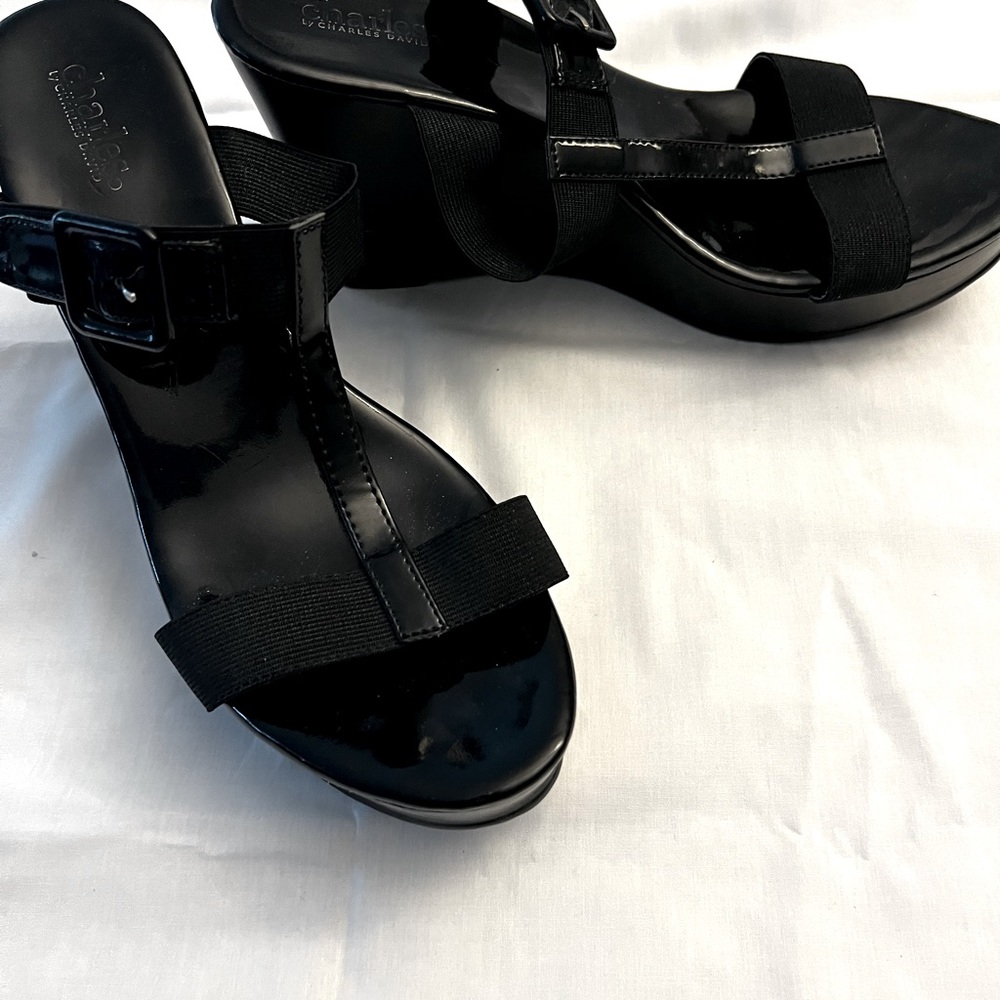 4” high heel wedge sandals